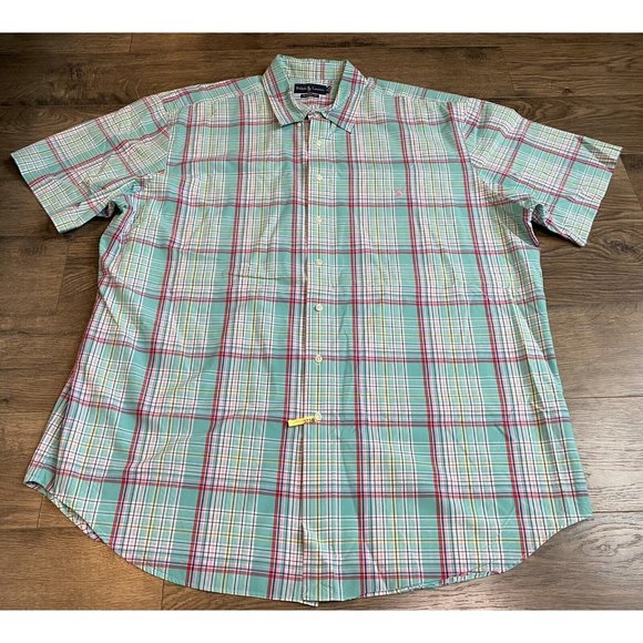 Ralph Lauren Other - EUC Mens Ralph Lauren Classic Fit short sleeve plaid button up cotton Size 2XLT